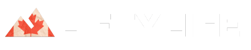 Lifty Life logo with a mountain graphic featuring a red maple leaf and the text "LIFTY LIFE" in bold white letters on a black background.